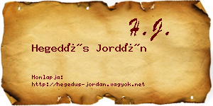 Hegedűs Jordán névjegykártya